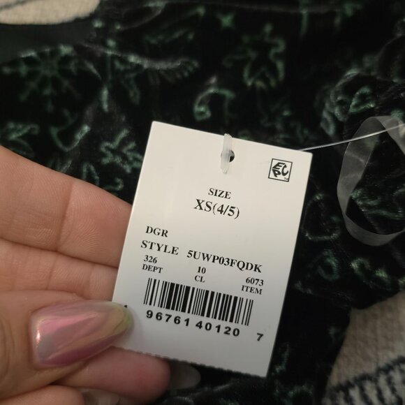 Wicked Collection NWT Elphaba Dress Paul Tazewell XS Black Velvet Short Sleeve - Picture 7 of 10